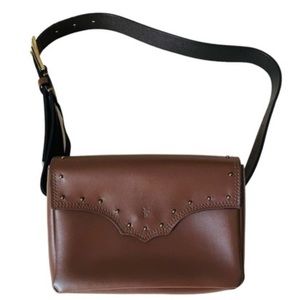 Frye Brown Studded Western Leather Belt Bag L XL (NEW)